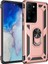 Galaxy S21 Ultra Kılıf Tank Yüzüklü Yüksek Korumalı Silikon - Rose Gold 1