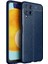 Galaxy A22 4g Kılıf Deri Dokulu Kamera Korumalı Silikon - Lacivert 1