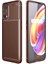 Realme 7 Pro Kılıf Karbon Dokulu Silikon - Kahverengi 1