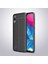 Galaxy M10 Kılıf Deri Dokulu Kamera Korumalı Silikon - Siyah 1