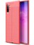 Galaxy Note 10 Plus Kılıf Deri Dokulu Kamera Korumalı Silikon - Kırmızı 1