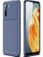 Oppo Reno 3 Kılıf Karbon Dokulu Silikon - Lacivert 1