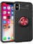 Apple iPhone Xs Max 6.5 Kılıf Yüzüklü Silikon Range - Siyah-Kırmızı 1