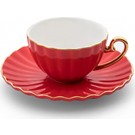 Emsan Marsilya 6 Kişilik Kahve Fincan Takımı Kırmızı