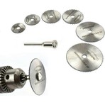 Mini Dairesel Testere Bıçağı 7 Li Parça Set Döner Dremel Ahşap, Plastik, Laminat Ve Alüminyum