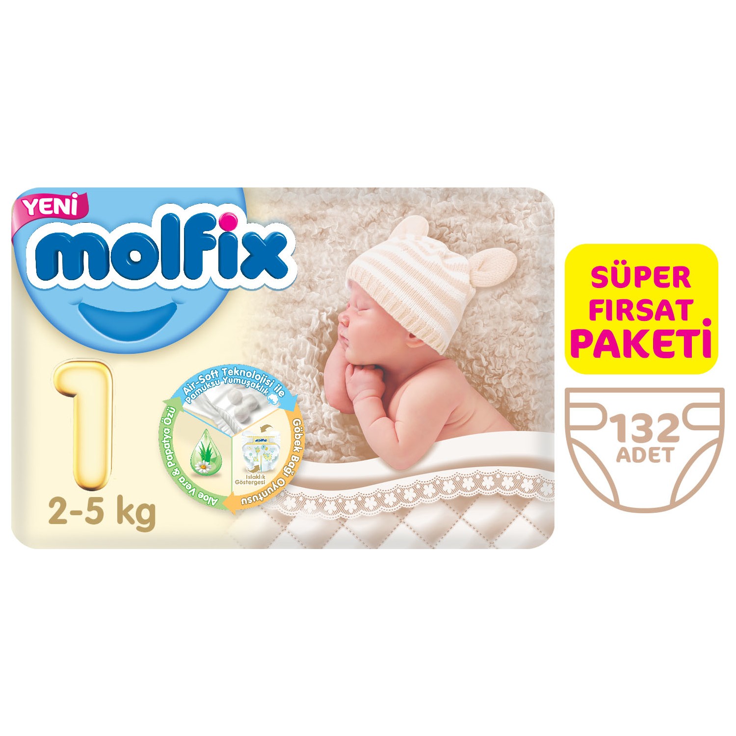 Molfix Bebek Bezi 1 Beden Yenidoğan Süper Fırsat Paketi