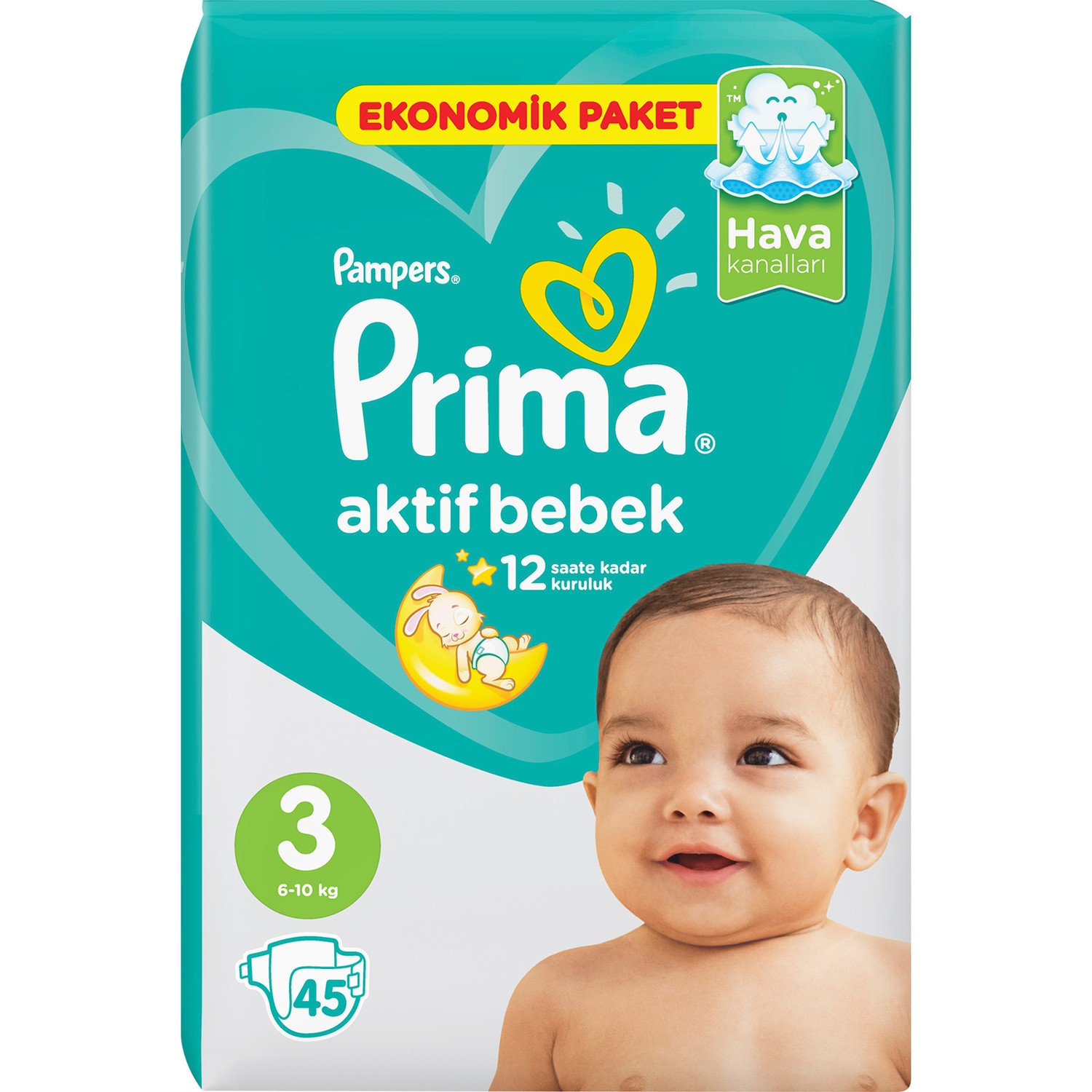 Prima Bebek Bezi Aktif Bebek 3 Beden 45 Adet Midi Ekonomik Fiyatı