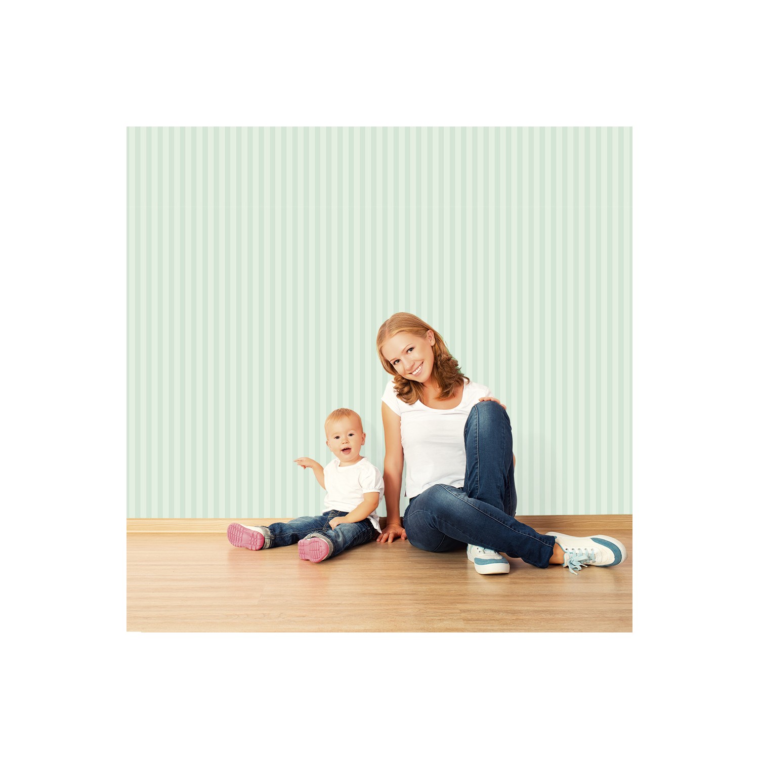 Du&Ka Kids Collection 151915 Mint Yeşili Çizgili Duvar Fiyatı
