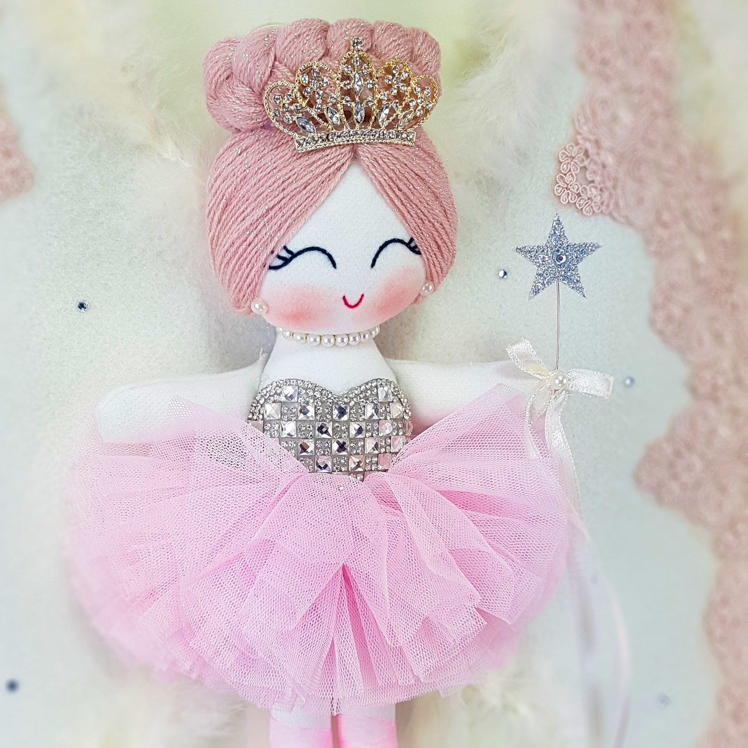 Renkli Hayallerim Lupin Melek Kanatlı Kız Bebek Kapı Süsü