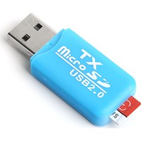TX USB2.0 microSD Harici Kart Okuyucu - Mavi (TXACUCR204BL)