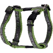 Rogz Kemik Desenli Köpek Göğüs Tasması 11 mm 3/8 Yeşil