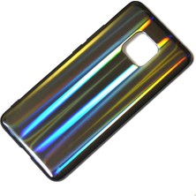 Case 4U Huawei Mate 20 Pro Kılıf Renkli Sert Silikon Dome Arka Kapak Siyah