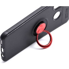 Case 4U Huawei P30 Lite Kılıf Autofocus Shockprof Ravel Yüzüklü Standlı Slikon Kapak Kırmızı