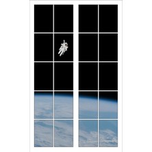 Renkselart Pencere Astronot Uzay Atmosfer Duvar Sticker