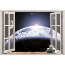 Renkselart Pencere Atmosfer Dünya Uzay Duvar Sticker