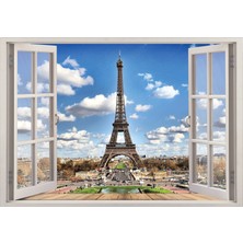 Renkselart Pencere Eyfel Kulesi Duvar Sticker