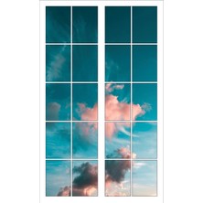 Renkselart Pencere Gökyüzü Bulutlar Duvar Sticker