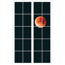 Renkselart Pencere Dolunay Yıldızlı Gece Duvar Sticker
