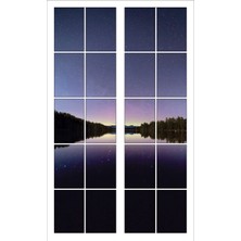 Renkselart Pencere Gece Göl Manzara Duvar Sticker