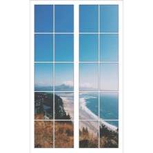 Renkselart Pencere Sahil Deniz Manzara Duvar Sticker