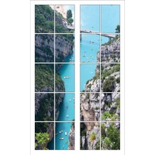 Renkselart Pencere Nehir Koy Duvar Sticker