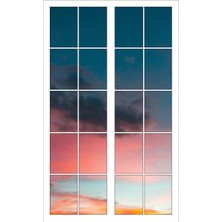 Renkselart Pencere Gökyüzü Bulutlar Duvar Sticker