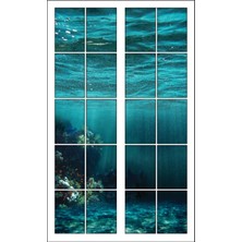 Renkselart Pencere Akvaryum Deniz Dibi Duvar Sticker