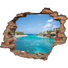 Renkselart Kırık Tuğla Tatil Köyü Deniz Duvar Sticker