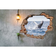 Renkselart Kırık Tuğla Balina Duvar Sticker