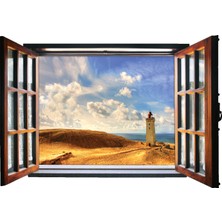 Renkselart Pencere Deniz Feneri Duvar Sticker