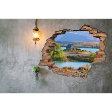 Renkselart Kırık Tuğla Manzara Duvar Sticker