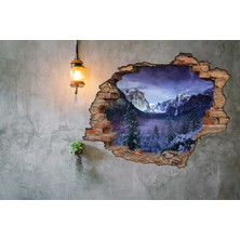 Renkselart Kırık Tuğla Dağ Manzarası Duvar Sticker