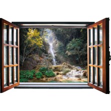 Renkselart Pencere Şelale Havuz Duvar Sticker