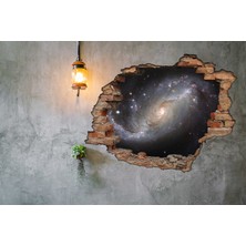 Renkselart Kırık Tuğla Uzay Boşluğu Evren Duvar Sticker