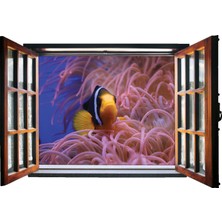 Renkselart Pencere Akvaryum Balıklar Duvar Sticker