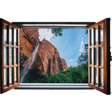 Renkselart Pencere Şelale Manzarası Duvar Sticker