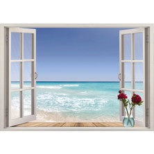 Renkselart Pencere Deniz Duvar Sticker