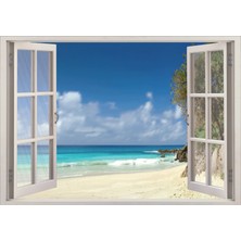 Renkselart Pencere Sahil Duvar Sticker