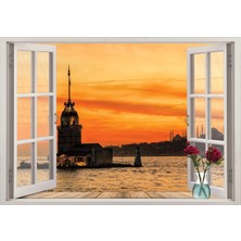 Renkselart Pencere Kız Kulesi İstanbul Duvar Sticker
