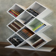 BMdekor Kitaplık Kasım Tasarım Beyaz