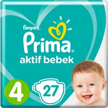 Prima Bebek Bezi Aktif Bebek 4 Beden Maxi İkiz Paket 27 Adet