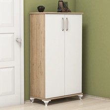Bimossa R7030 Ceviz - Beyaz Ayakkabılık Çok Amaçlı Raflı Düzenleyici Dolap 120 cm