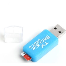 TX USB2.0 microSD Harici Kart Okuyucu - Mavi (TXACUCR204BL)