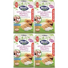 Hero Baby 400 gr Sütlü Peynirli Pekmezli 8 Tahıllı 4'lü Set Kaşık Maması