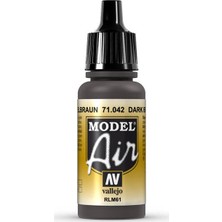 Vallejo 71042 Model Air Dark Brown RLM61 Maket Boyası