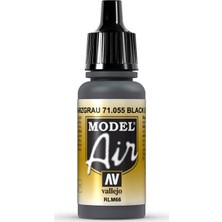 Vallejo 71055 Model Air Black Grey Maket Boyası