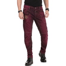 Cipo&Baxx CD479 Dekoratif Dikişli Düşük Bel Bordo Erkek Pantolon