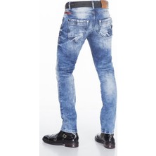 Cipo&Baxx CD394 Slim Fit Yıkamalı Mavi Jeans Erkek Kot Pantolon