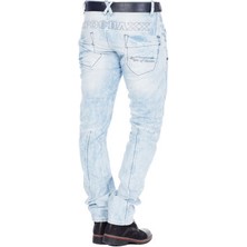 Cipo&Baxx CD272 Buz Mavisi Dekoratif Dikişli Erkek Kot Pantolon