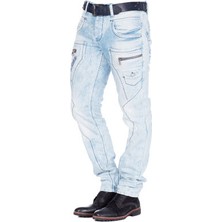 Cipo&Baxx CD272 Buz Mavisi Dekoratif Dikişli Erkek Kot Pantolon